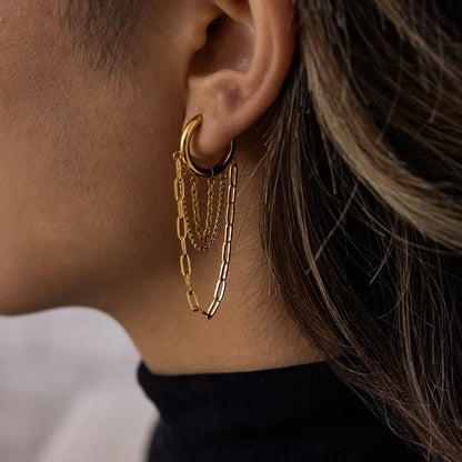 Tassel Chain Hoop Earrings