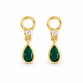 Green Drop | Sterling Silver Earring Charms