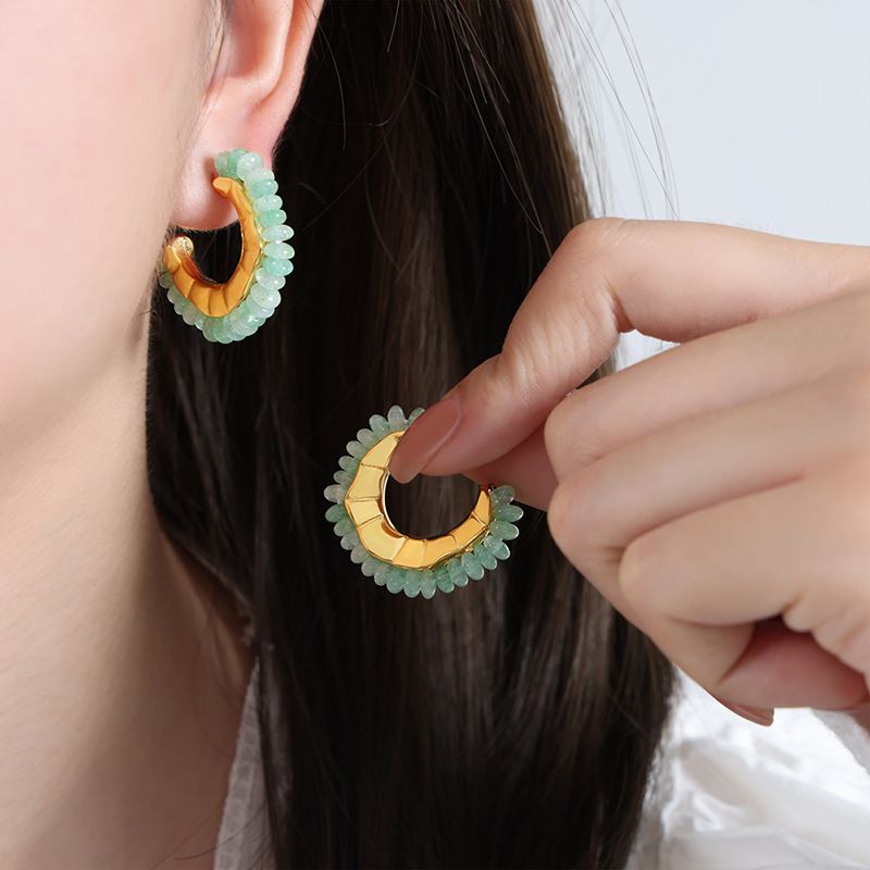 Green Ghost Stone Hoops