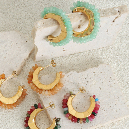 Green Ghost Stone Hoops