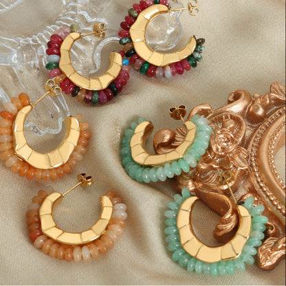 Green Ghost Stone Hoops