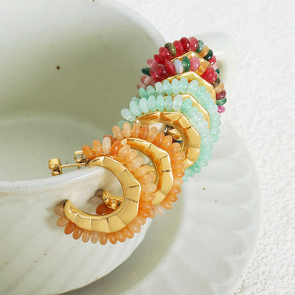 Green Ghost Stone Hoops