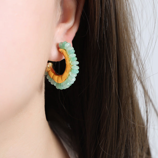 Green Ghost Stone Hoops