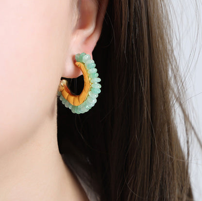 Green Ghost Stone Hoops