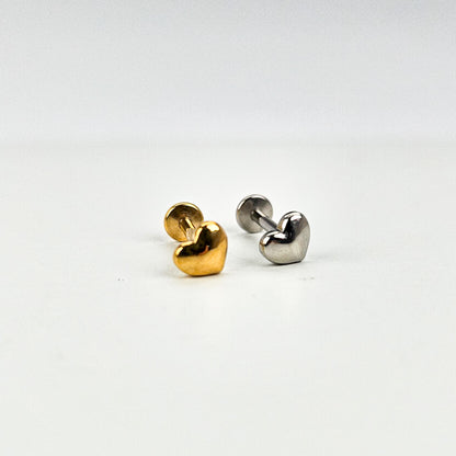 Heart | G23 Titanium Threadless Flat Back Stud