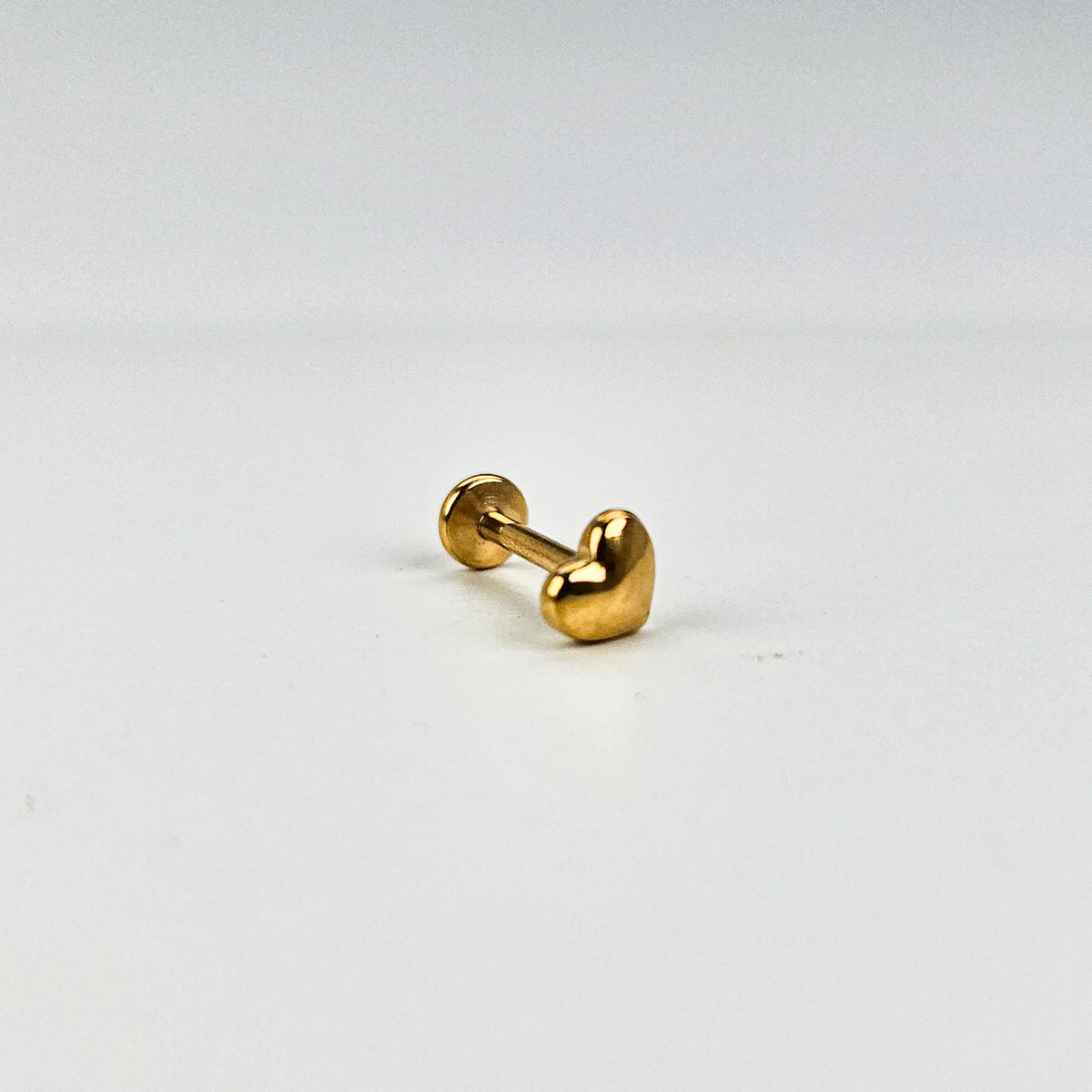 Heart | G23 Titanium Threadless Flat Back Stud 16G Gauge