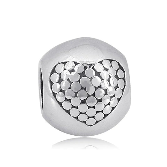 Heart Round Bead Bracelet Charm