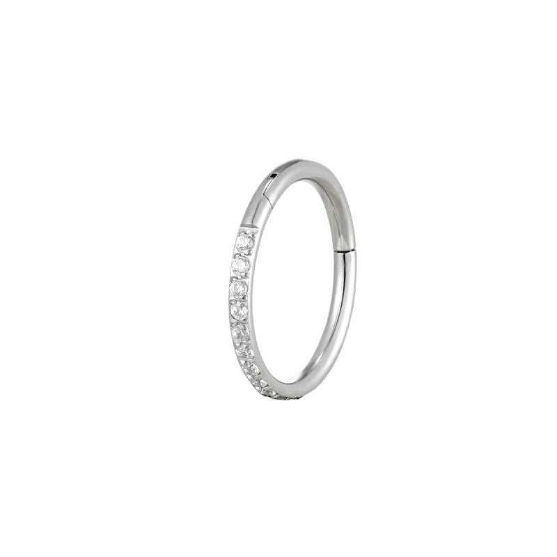 1.2mm CZ | Stainless Steel Seamless Clicker Ring 16G Gauge