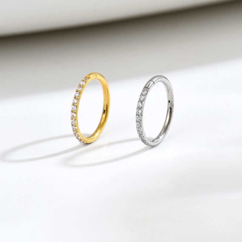 1.2mm CZ | Stainless Steel Seamless Clicker Ring 16G Gauge