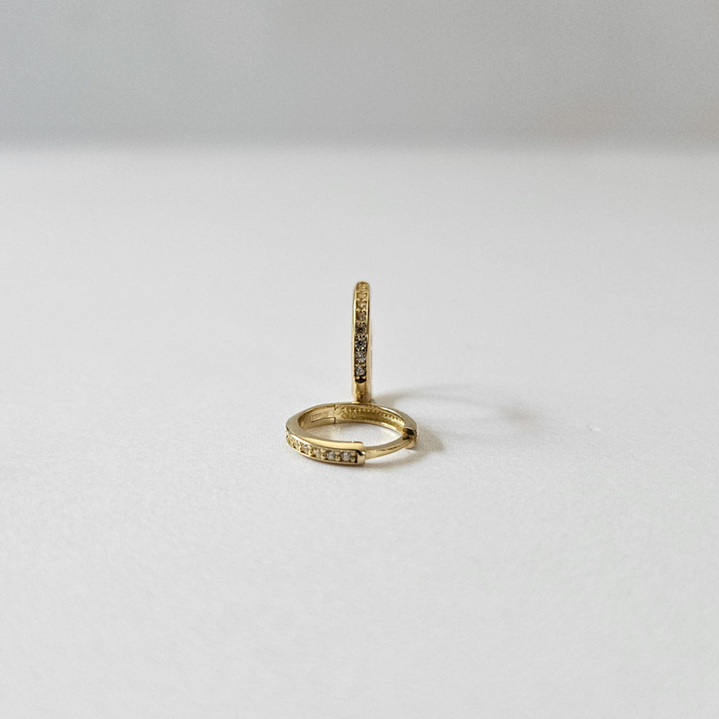 9k Solid Gold CZ Huggies