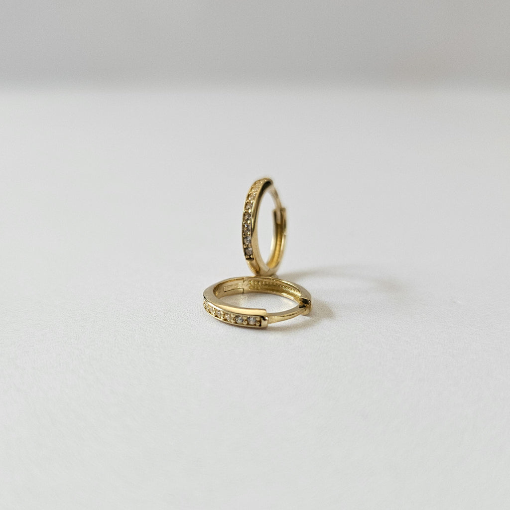 9k Solid Gold CZ Huggies