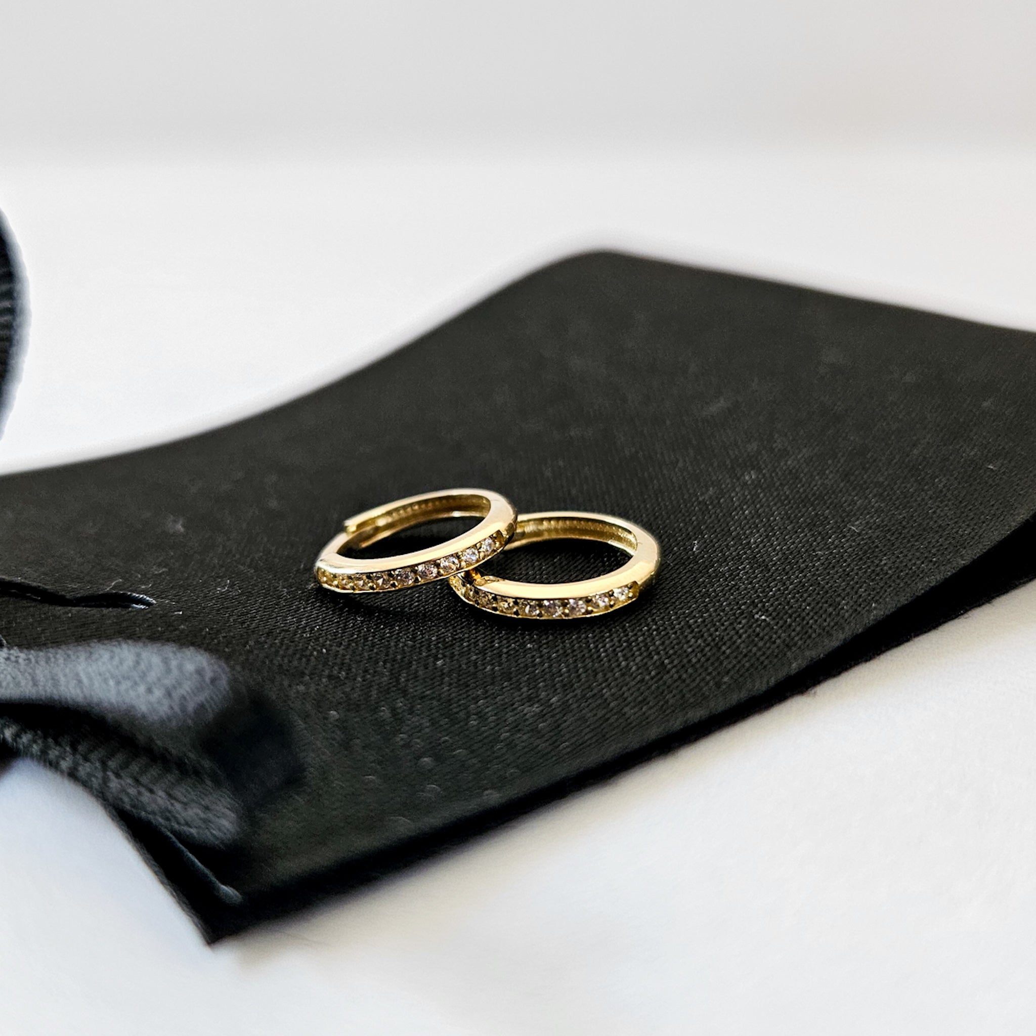 9k Solid Gold CZ Huggies