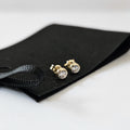 9k Solid Gold CZ Bezel Studs