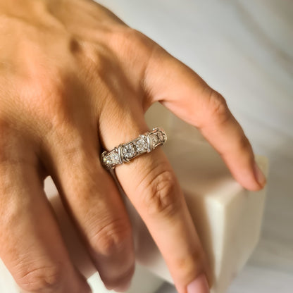 Adeline Moissanite Ring in Sterling Silver