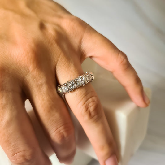 Adeline Moissanite Ring in Sterling Silver