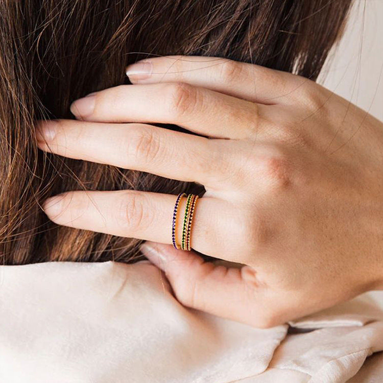 Gold Birthstone Eternity Ring