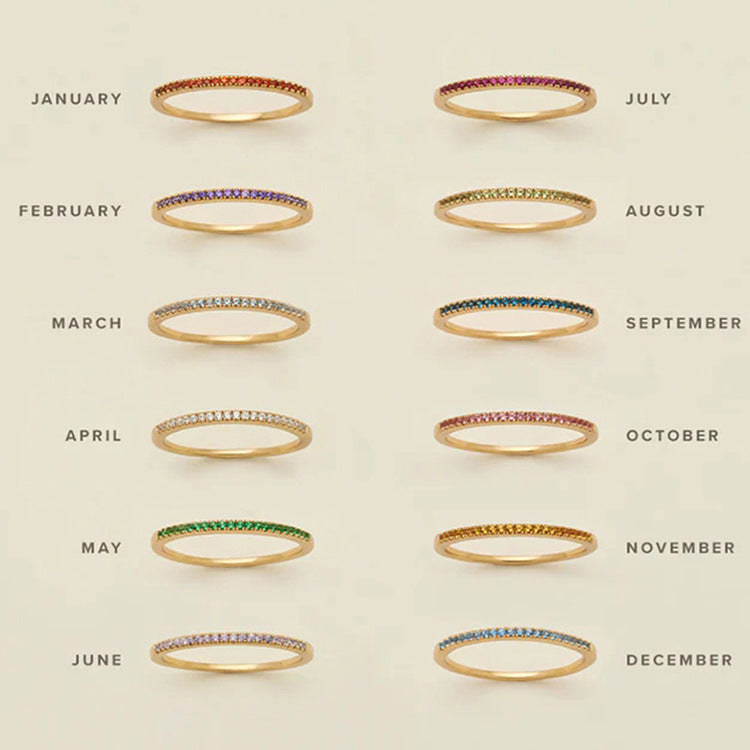 Silver Birthstone Eternity Ring