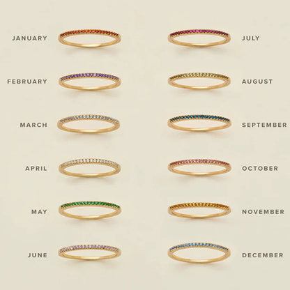 Silver Birthstone Eternity Ring