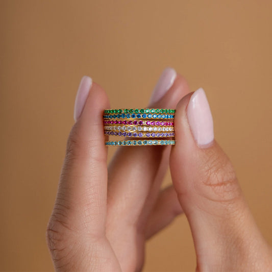 Rose Gold Birthstone Eternity Ring