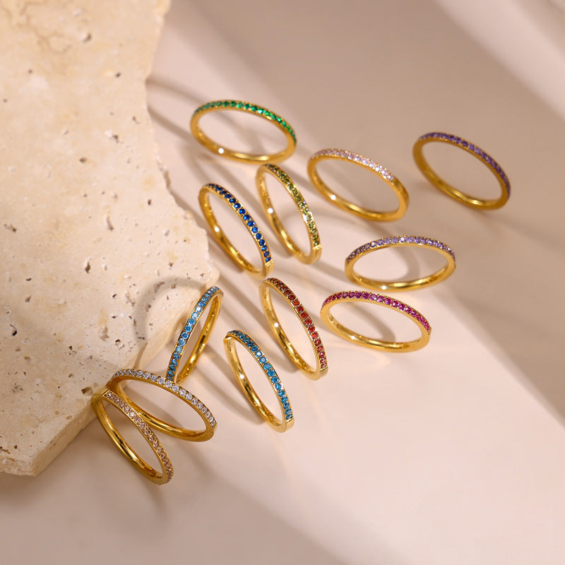 Gold Birthstone Eternity Ring