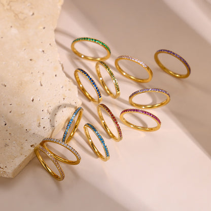 Silver Birthstone Eternity Ring