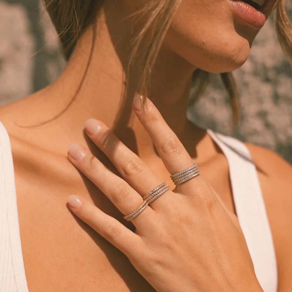 Silver Birthstone Eternity Ring