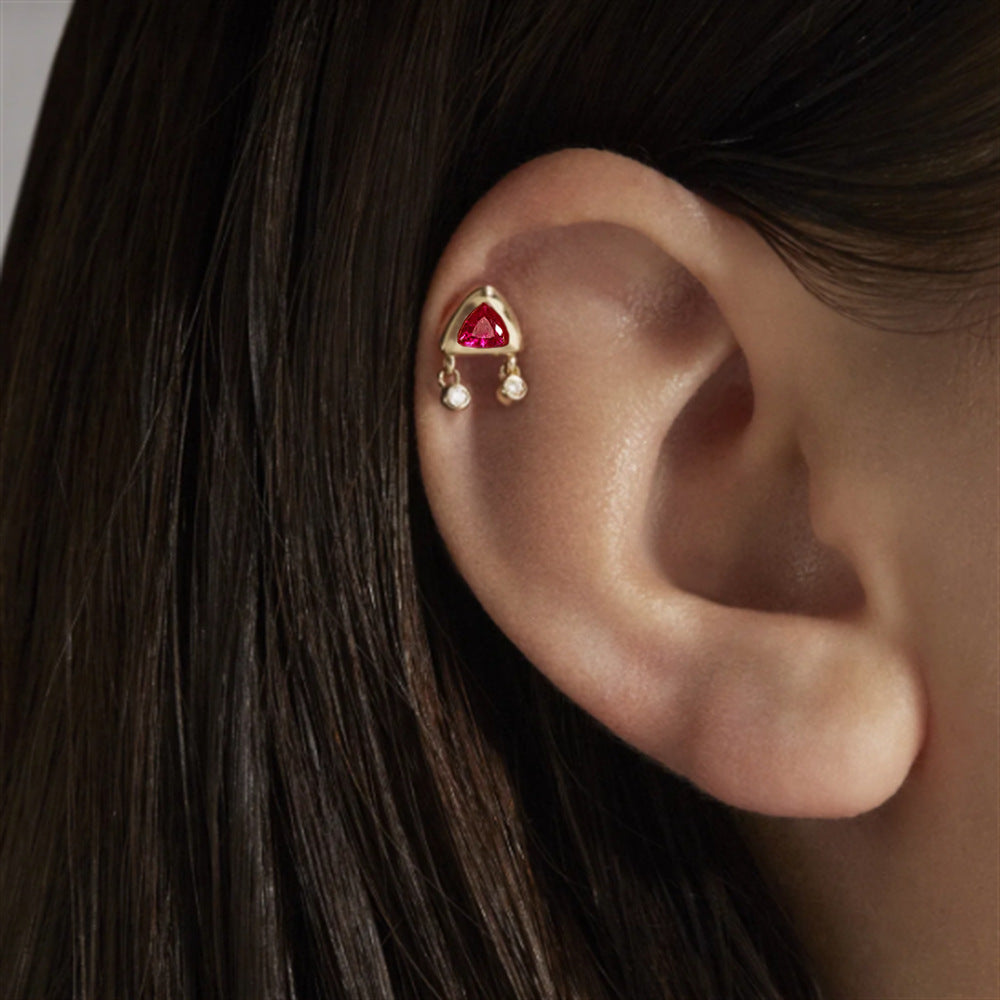 Cerise | Sterling Silver Flat Back Stud 16G Gauge