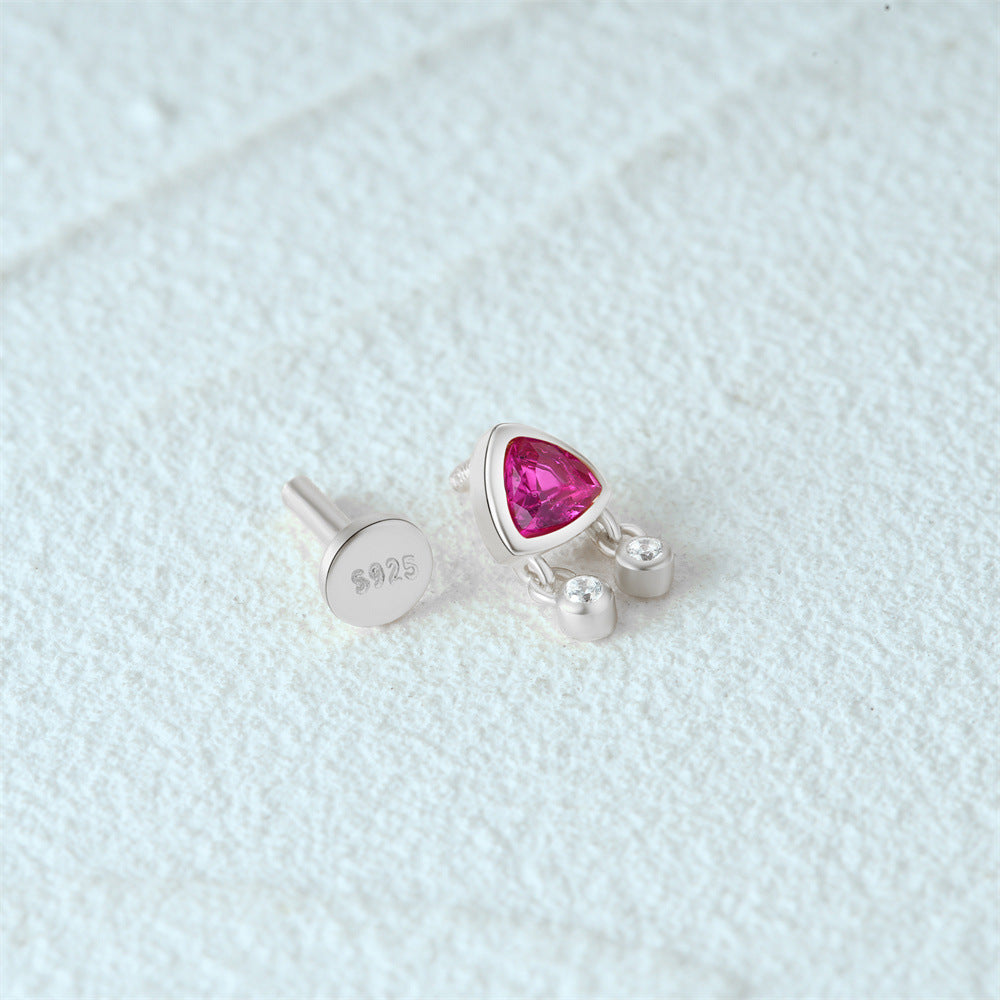 Cerise | Sterling Silver Flat Back Stud 16G Gauge