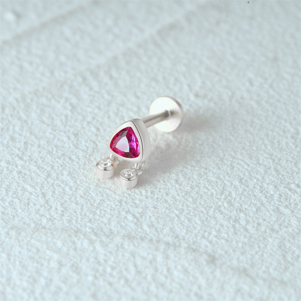 Cerise | Sterling Silver Flat Back Stud 16G Gauge