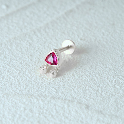Cerise | Sterling Silver Flat Back Stud 16G Gauge