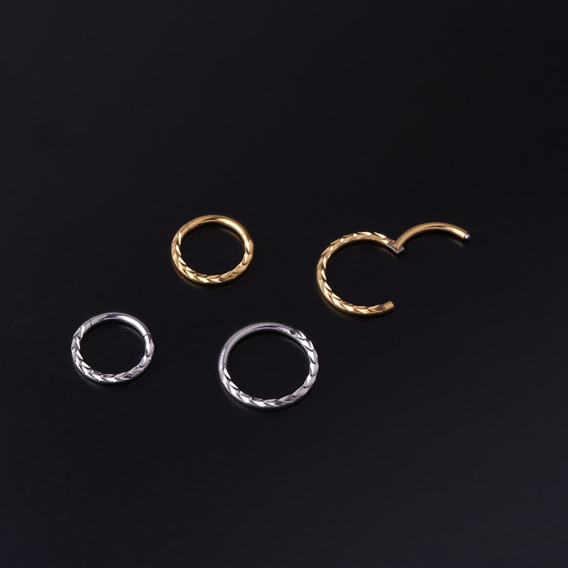 1.2mm Chevron | Stainless Steel Seamless Clicker Ring 16G Gauge