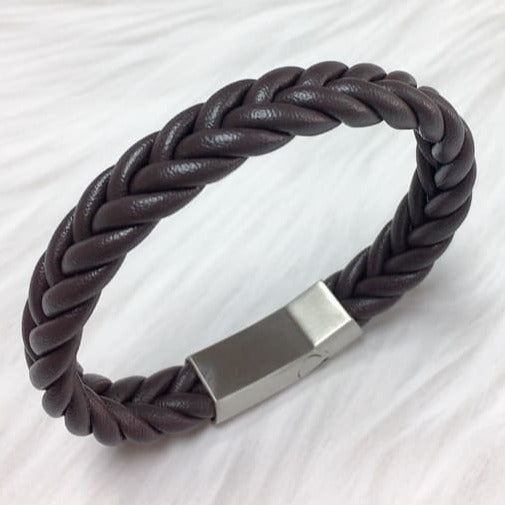 Chunky Braid Leather Bracelet