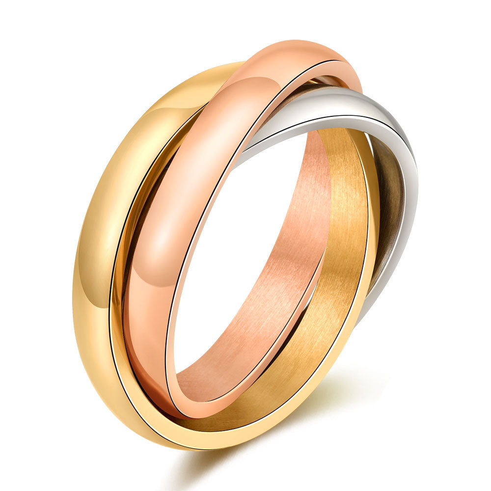Chunky Tricolour Eternal Ring