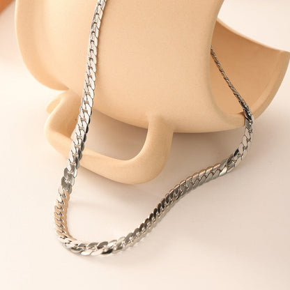 Chunky Silver Curb Necklace