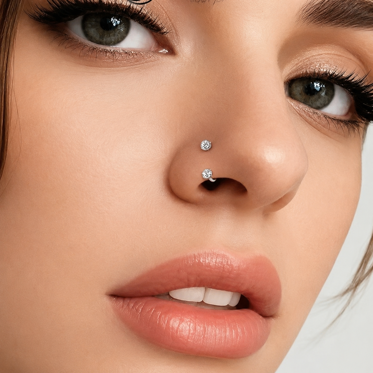 Cubic Zirconia | Stainless Steel Circular Barbell Ring 18G Gauge