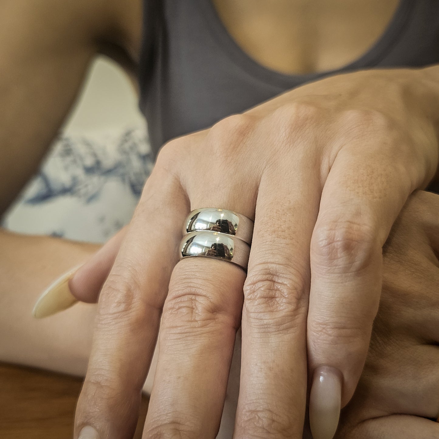 Cloud Cigar Band Ring