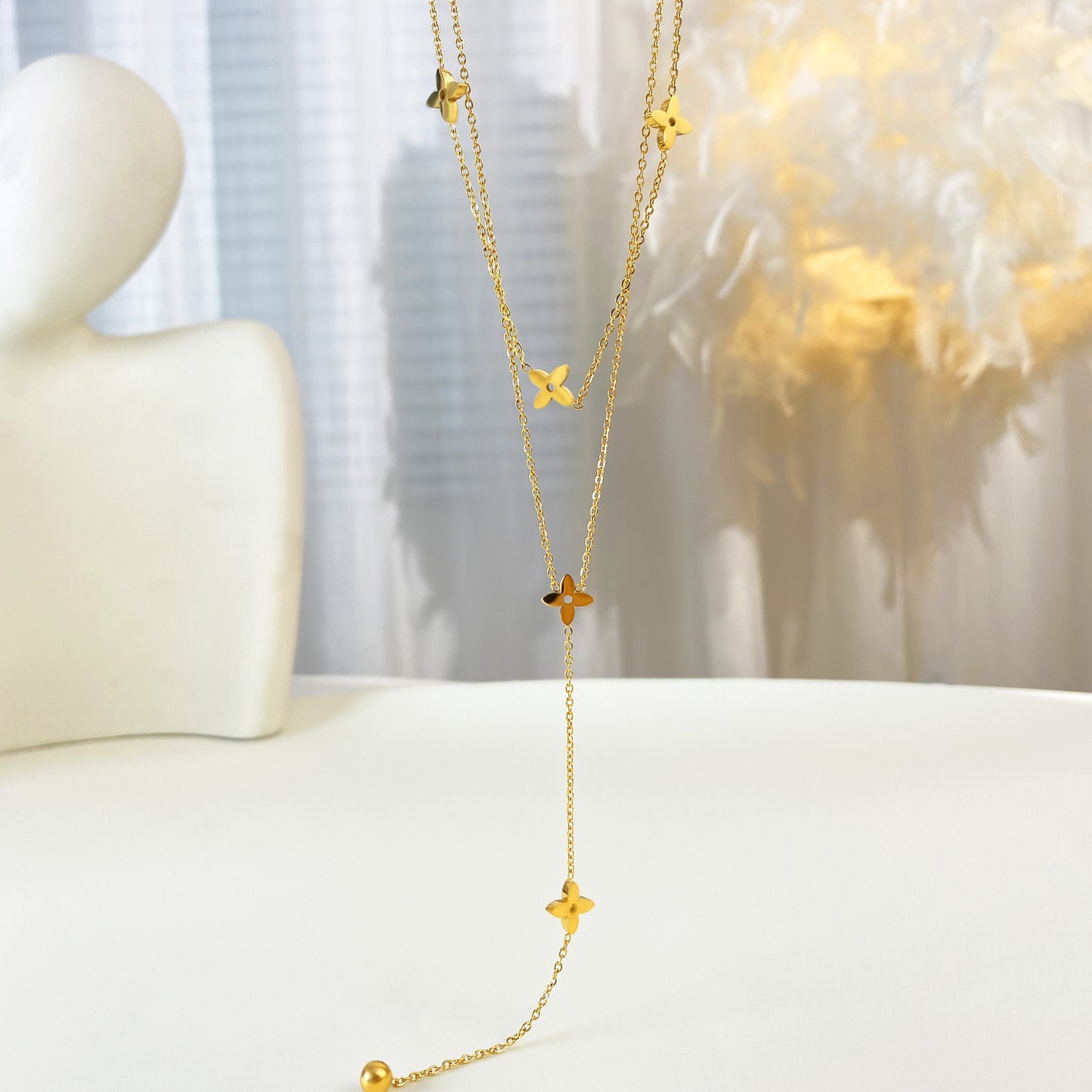 Clover Lariat Necklace