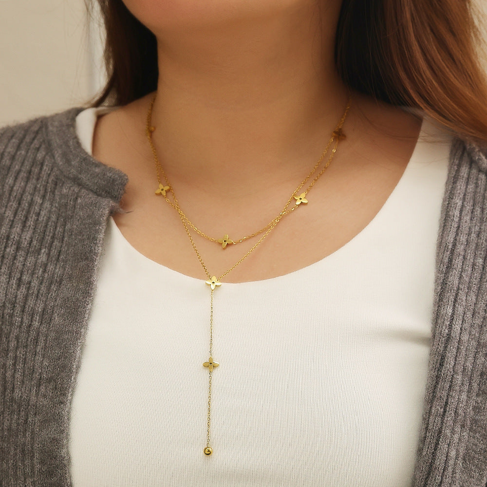 Clover Lariat Necklace