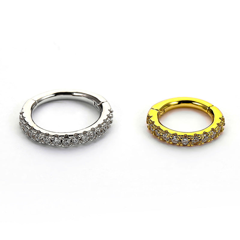 1.2mm | CZ Sterling Silver Seamless Clicker Ring 16G Gauge