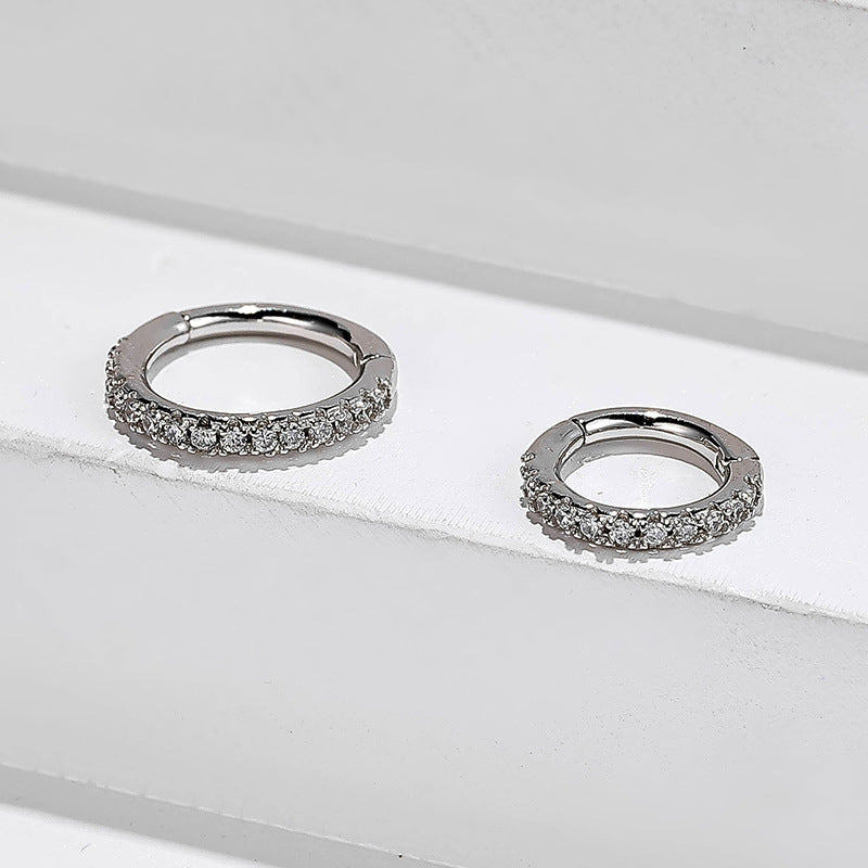 1.2mm | CZ Sterling Silver Seamless Clicker Ring 16G Gauge