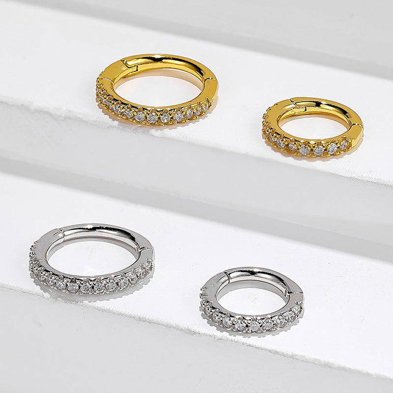 1.2mm | CZ Sterling Silver Seamless Clicker Ring 16G Gauge