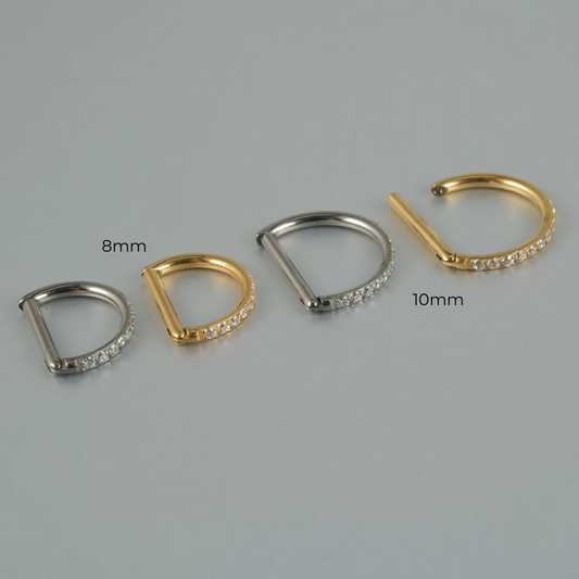 CZ Titanium Straight Bar Clicker Ring 8mm (1pc single)
