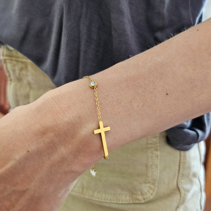 Diamante Cross Bracelet