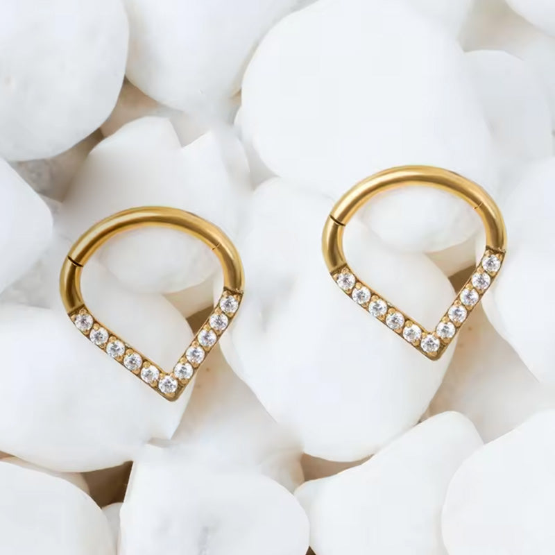 1.2mm Drop CZ | Stainless Steel Seamless Clicker Ring 16G Gauge