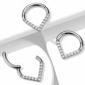 1.2mm Drop CZ | Stainless Steel Seamless Clicker Ring 16G Gauge