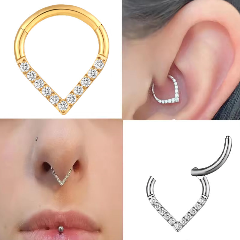 1.2mm Drop CZ | Stainless Steel Seamless Clicker Ring 16G Gauge