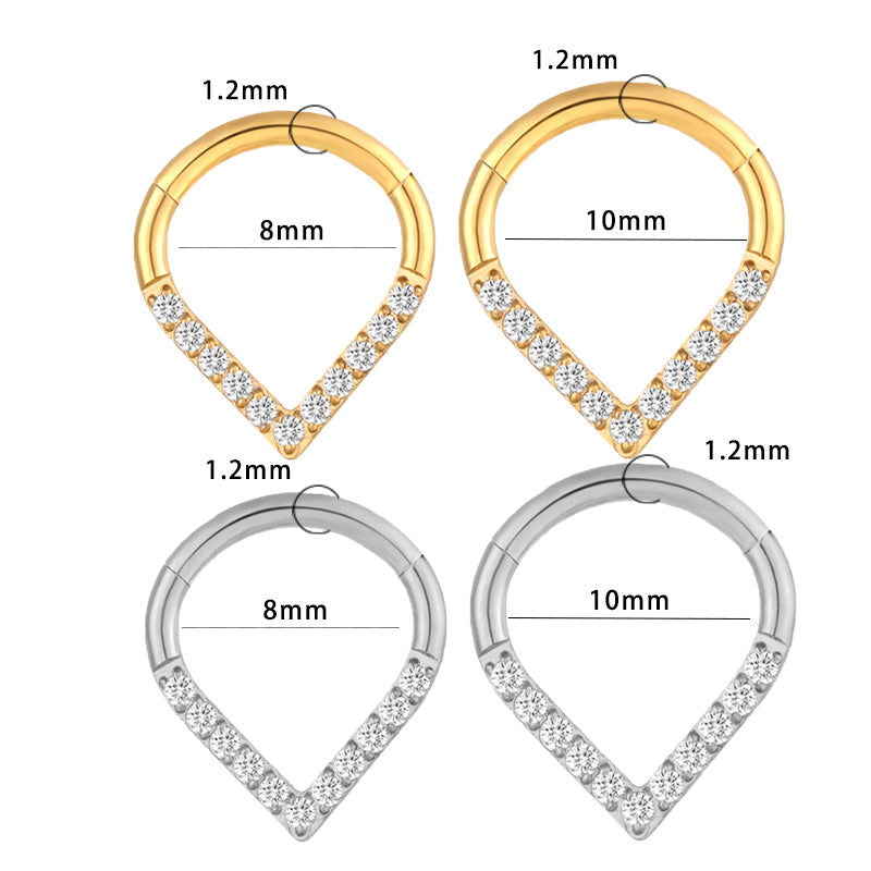 1.2mm Drop CZ | Stainless Steel Seamless Clicker Ring 16G Gauge