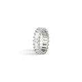 Classic Silver Emerald Cut Eternity Ring