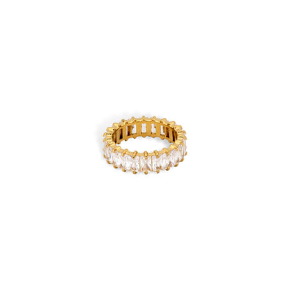 Classic Gold Emerald Cut Eternity Ring