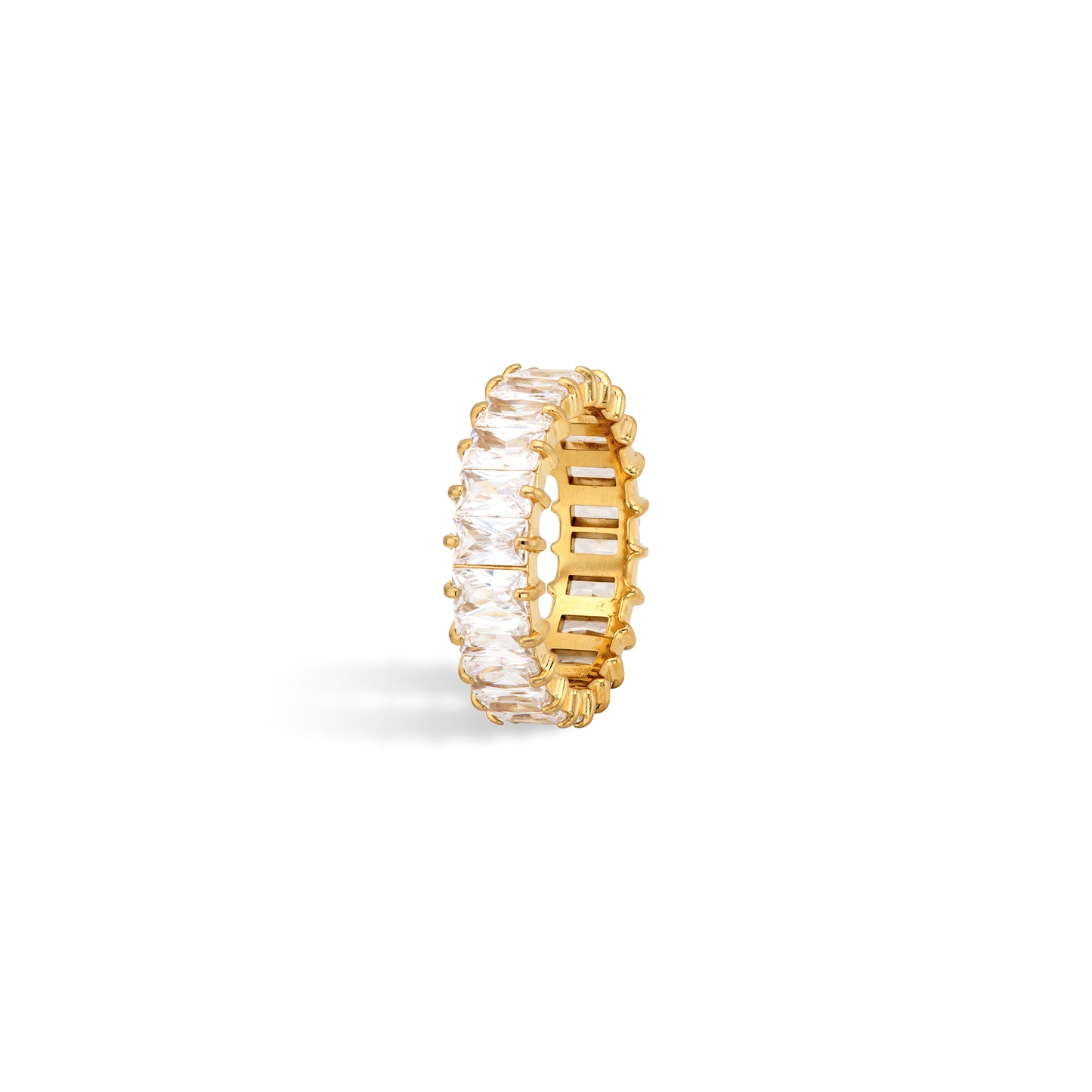 Classic Gold Emerald Cut Eternity Ring